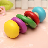 Baby Kid Wooden Handbell Musical Education Instrument Bell Rattle Toy