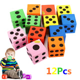 12Pcs Large Jumbo Colorful Foam Dice Kids Baby Educational Play Toy Puzzle Game