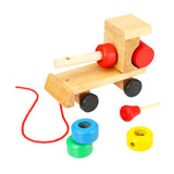 Train Truck Wooden Geometric Blocks Toys Kids Developmental Baby Educational Track Toys