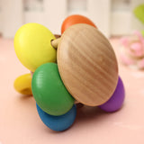 Baby Kid Wooden Handbell Musical Education Instrument Bell Rattle Toy