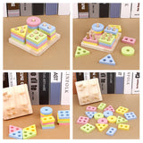 Four Sets Baby Wooden Shape Toys Paired Cognitive Preschool Learning Math Toys