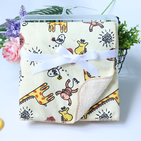 Baby Blanket New Brand Thicken Double Layer Coral Fleece Infant Swaddle Envelope Stroller Wrap For Newborn Baby Bedding Blankets