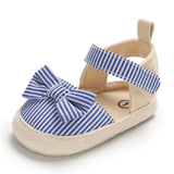 2019 Children Summer Shoes Newborn Infant Baby Girl Boy Soft Crib Shoes Infants Anti-slip Sneaker Striped Bow Prewalker 0-18M