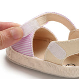 2019 Children Summer Shoes Newborn Infant Baby Girl Boy Soft Crib Shoes Infants Anti-slip Sneaker Striped Bow Prewalker 0-18M