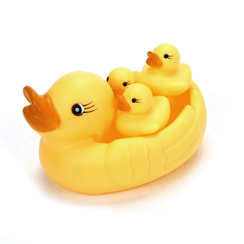 / Bath Toys Mummy & Baby Yellow Floating Rubber Race Cute Ducks Family Duck Swimming For Baby Bathing Free Shipping Customized