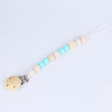 Wood Pacifier Clip Wooden Bead Dummy Clip Holder Cute Pacifier Clips Soother Chains Baby Teething Toy for Baby