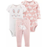 3pcs Baby Girl Clothes Set Bodysuit Boy Clothing Set Cute Sheep Newborn Cotton Autumn Baby Long Short Sleeve Bodysuits + Pant