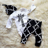 3pcs  Newborn Baby Boys clothes  Cotton deer long sleeve Romper+ Pants +Hat Outfits Clothes Set