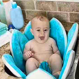 Newborn Baby Bathtub Foldable Blooming Bath Flower Bath Tub for Baby Blooming Sink Bath For Baby Play Bath Sunflower Cushion mat