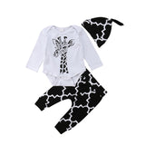 3pcs  Newborn Baby Boys clothes  Cotton deer long sleeve Romper+ Pants +Hat Outfits Clothes Set