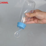 Useful Safety Silicone Baby Bottle With Spoon Food Supplement  Rice Paste Feeding Bottles  Convenient and practical 240ML