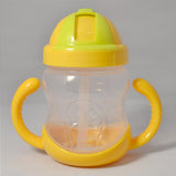 5 Color 280ml Baby Bottle Kids Cup Silicone Sippy Children Training Cups Cute Baby Drinking Water Straw Handle Feeding Bottle