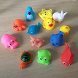 13 Pcs Mixed Animals Swimming Water Toys Colorful Soft Floating Rubber Duck Squeeze Sound Squeaky Bathing Toy For Baby Bath Toys