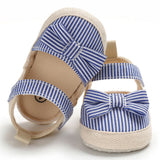 2019 Children Summer Shoes Newborn Infant Baby Girl Boy Soft Crib Shoes Infants Anti-slip Sneaker Striped Bow Prewalker 0-18M