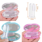 Cute Baby Finger Toothbrush With Box Children Teeth Clear Massage Soft Silicone Infant Rubber Cleaning Brush Massager Set boy