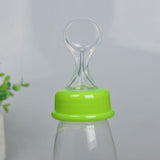 Useful Safety Silicone Baby Bottle With Spoon Food Supplement  Rice Paste Feeding Bottles  Convenient and practical 240ML