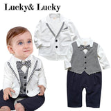 Voguish Boutiqu newborn clothing set bebes baby boy clothes baby rompers+ coat with tie