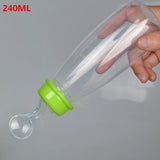 Useful Safety Silicone Baby Bottle With Spoon Food Supplement  Rice Paste Feeding Bottles  Convenient and practical 240ML