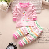 New 2019 Baby Boy Clothes Cotton Baby Girl Clothing Sets Cartoon Long-sleeved T-shirt+Pants Infant Clothes 2pcs Suit