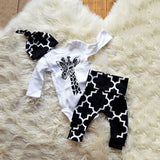 3pcs  Newborn Baby Boys clothes  Cotton deer long sleeve Romper+ Pants +Hat Outfits Clothes Set