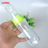 Useful Safety Silicone Baby Bottle With Spoon Food Supplement  Rice Paste Feeding Bottles  Convenient and practical 240ML