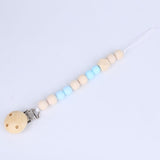 Wood Pacifier Clip Wooden Bead Dummy Clip Holder Cute Pacifier Clips Soother Chains Baby Teething Toy for Baby