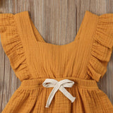 2019 6 Color Cute Baby Girl Ruffle Solid Color Romper Jumpsuit Outfits Sunsuit for Newborn Infant Children Clothes Kid Clothing