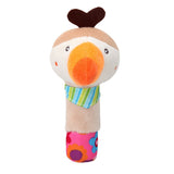 Baby Rattle Mobiles Cute Baby Toys Different Cartoon Animal BB Stick Hand Bell Rattle Soft Toddler Plush Toys for 0-12 Months