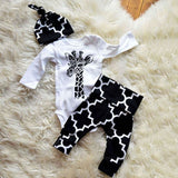 3pcs  Newborn Baby Boys clothes  Cotton deer long sleeve Romper+ Pants +Hat Outfits Clothes Set