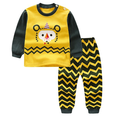 New 2019 Baby Boy Clothes Cotton Baby Girl Clothing Sets Cartoon Long-sleeved T-shirt+Pants Infant Clothes 2pcs Suit