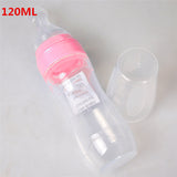 Useful Safety Silicone Baby Bottle With Spoon Food Supplement  Rice Paste Feeding Bottles  Convenient and practical 240ML