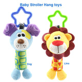 Hanging Plush Baby Toy Rattle Lovely Cartoon Animal Bell Newborn Stroller Accessories Baby Toys 6 Style Lion Deer Elephant