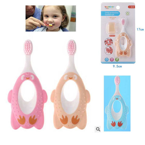Kids Cartoon Baby Soft-bristled Toothbrush Children Teeth Training Mouth Clean Penguin Shape