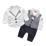 Voguish Boutiqu newborn clothing set bebes baby boy clothes baby rompers+ coat with tie