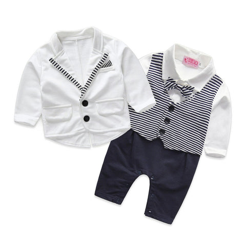 Voguish Boutiqu newborn clothing set bebes baby boy clothes baby rompers+ coat with tie