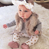 3pcs!! 2019 New Autumn Baby Girl Clothes Set Cotton T-shirt+pants+Headband 3pcs Infant Clothes Newborn Baby Girl Clothing Sets