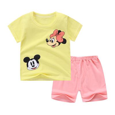 Baby Boy Summer Mickey Clothes Infant Newborn Boy Clothing Set Sports Tshirt+ Shorts Suits