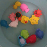 13 Pcs Mixed Animals Swimming Water Toys Colorful Soft Floating Rubber Duck Squeeze Sound Squeaky Bathing Toy For Baby Bath Toys