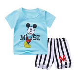 Baby Boy Summer Mickey Clothes Infant Newborn Boy Clothing Set Sports Tshirt+ Shorts Suits