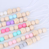 Wood Pacifier Clip Wooden Bead Dummy Clip Holder Cute Pacifier Clips Soother Chains Baby Teething Toy for Baby