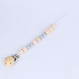 Wood Pacifier Clip Wooden Bead Dummy Clip Holder Cute Pacifier Clips Soother Chains Baby Teething Toy for Baby