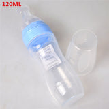 Useful Safety Silicone Baby Bottle With Spoon Food Supplement  Rice Paste Feeding Bottles  Convenient and practical 240ML