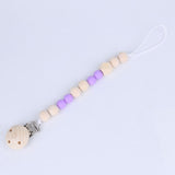 Wood Pacifier Clip Wooden Bead Dummy Clip Holder Cute Pacifier Clips Soother Chains Baby Teething Toy for Baby