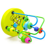 Baby Wooden Toy Mini Around Beads Wire Maze Educational Game Bauble 	 