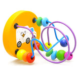 Baby Wooden Toy Mini Around Beads Wire Maze Educational Game Bauble 	 